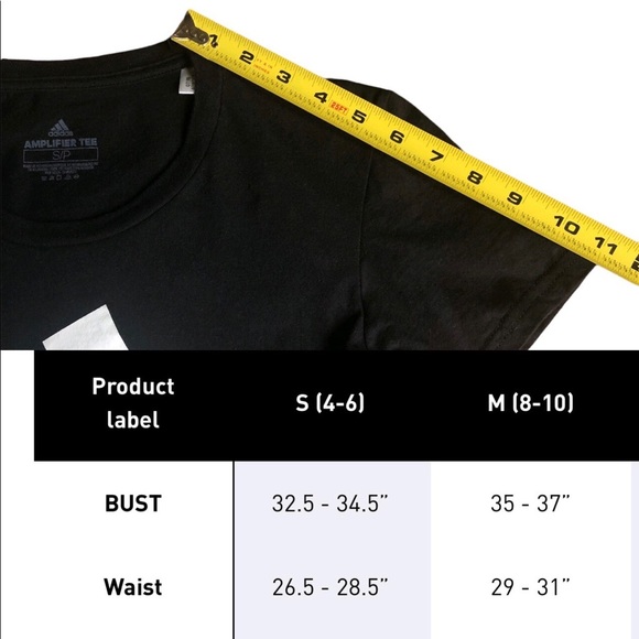ADIDAS Amplifier Tee Shirt Crewneck Short Sleeve Black Small Women’s - Picture 9 of 15